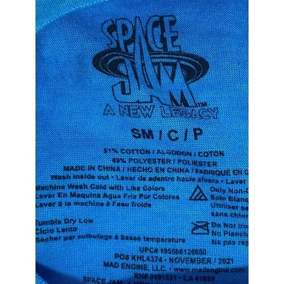 NWOT Boys Looney Tunes Space Jam Logo Graphic Tee Size Small - Picture 3 of 6